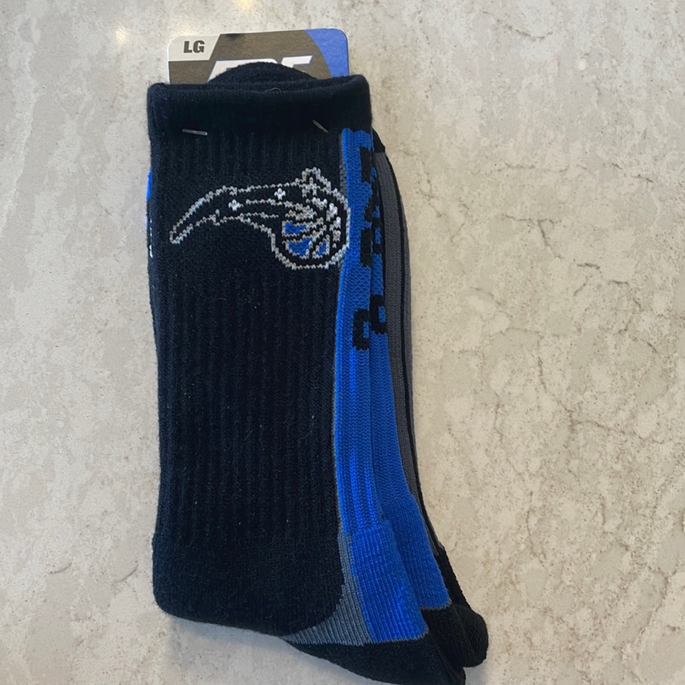 NWT ORLANDO MAGIC Basketball Crew Socks, Size Lg
